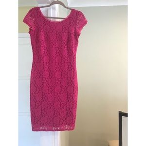 Sexy midi prink laced dress